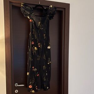 H&M Black Maxi Dress with Floral Design